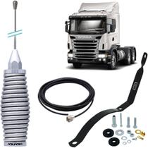 Antena Px Mola Inox 2,70m Suporte Traseiro Carona Scania Série 5 Cabo 5,5m Parafusos