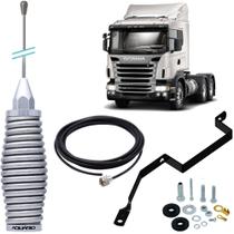 Antena Px Mola Inox 2,70m Suporte Traseiro Motorista Scania Série 5 Cabo 5,5m Parafusos