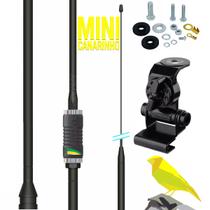 Antena Px Prolongador Mini Canarinho Black 100w Suporte Porta Malas Capô Parafusos