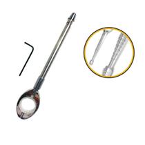 Antena Retrátil de Segurança 7 Estágios Dobrável Corta linha Pipa guidão Moto bike Aço Inox Premium