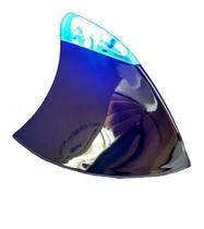 Antena Shark Tubarao Decorativa Universal Cromada Led Azul Para Carro