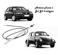 Antena telescópica 4 estágios preta Fusca Gol G3