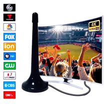 Antena Tv Digital Amplificada Interna Externa Prova Agua Cabo 3m Uhf/ Vhf/ Full Hd 4k com Base magnética - TOMATE