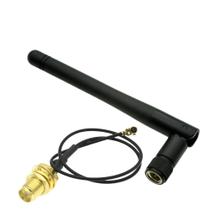 Antena WiFi 2.4GHz 3dBi Para Roteador Sem Fio Com Cabo Pigtail Masculino PCI U.FL Para SMA De 17cm