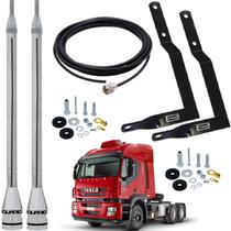 Antenas Px Maria Mole 2,70 metros Inox Alongador 60cm Suporte Dianteiro Iveco Stralis Cabo 5,5 metros Antenas Px Maria Mole 2,70 metros Inox Alongador 60cm Suporte Dianteiro Iveco Stralis Cabo 5,5 metros