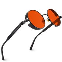Anteojos de Sol CGID Retro Steampunk Redondos Polarizados E72 UV400