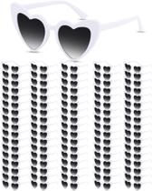 Anteojos de sol con forma de corazón Retro Hoteam para bodas, 100 pares, blanco/gris