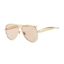 Anteojos de sol laureles de moda sobredimensionados pilot dorados para mujer Anteojos de sol laureles de moda sobredimensionados pilot dorados para mujer