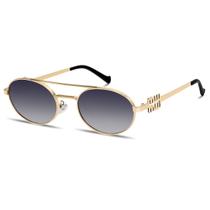 Anteojos de Sol Retro Ovalados Rmerom de Metal Dorado para Mujeres Anteojos de Sol Retro Ovalados Rmerom de Metal Dorado para Mujeres