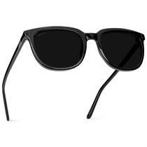 Anteojos de Sol WearMe Pro Polarizados Retro Clásicos Cuadrados Negros