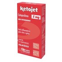 Anti-inflamatório Ketojet para Cães e Gatos com 10 Comprimidos de 5 mg