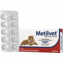 Anti-Inflamatório Metilvet Vetnil Para Cães E Gatos Com 10 Comprimidos-20 Mg