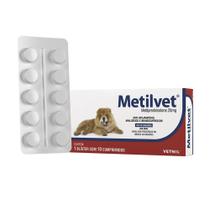 Anti-inflamatório Vetnil Metilvet 20 mg para Cães e Gatos - 10 Comprimidos