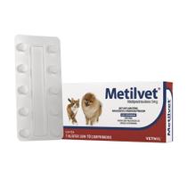 Anti-inflamatório Vetnil Metilvet 5 mg para Cães e Gatos - 10 Comprimidos