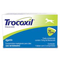 Anti-inflamatório zoetis trocoxil de 2 comprimidos (75 mg) - zoetis
