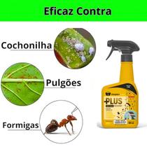 Anti Insetos Controle de Pragas Inseticida Plus 500ml Mata Elimina Controla Pulgão Lagarta Cochonilha Formigas no Jardim e Casa