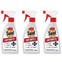 Anti Mofo Desodorizador de ambientes Sanol 330 ml Bactericida e Antimofo Pulverizador Spray 3 unidades Anti Mofo Desodorizador de ambientes Sanol 330 ml Bactericida e Antimofo Pulverizador Spray 3 unidades