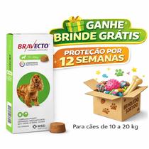 Anti Pulgas e Carrapatos Bravecto Para Cães 10 a 20Kg MSD Brinde Grátis Anti Pulgas e Carrapatos Bravecto Para Cães 10 a 20Kg MSD Brinde Grátis