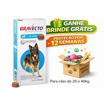 Anti Pulgas e Carrapatos Bravecto Para Cães 20 a 40Kg MSD Brinde Grátis
