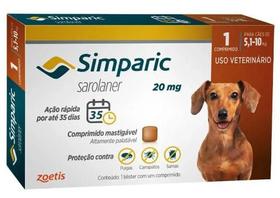 Anti Pulgas Zoetis Simparic 20 Mg Para Cães 5,1 A 10 Kg - 1 Comprimidos