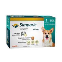 Anti Pulgas Zoetis Simparic 40 Mg Para Cães 10,1 a 20 Kg - 1 comp.