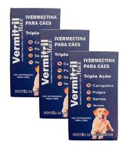 Anti-Vermes e Antiparasitário - 12 Comprimidos Mastigáveis para Cães de 40kg até 60kg - Combate Carrapatos e Pulgas Anti-Vermes e Antiparasitário - 12 Comprimidos Mastigáveis para Cães de 40kg até 60kg - Combate Carrapatos e Pulgas