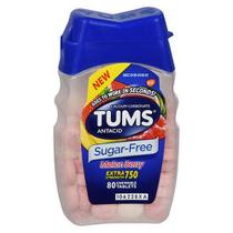 Antiácido Tums Extra Strength - 80 Comprimidos Mastigáveis (4 Pacotes) - Sabor Melancia e Amora