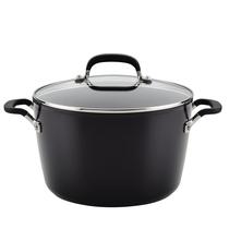 Antiaderente anodizado rígido Stockpot KitchenAid de 8 litros com tampa