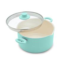 Antiaderente de cerâmica Stockpot GreenLife 6L com tampa de vidro turquesa Antiaderente de cerâmica Stockpot GreenLife 6L com tampa de vidro turquesa