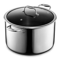 Antiaderente híbrido Stockpot HexClad 12 L com tampa de vidro 900 F