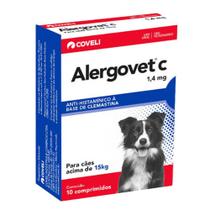 Antialérgico Alergovet C Para Cães Acima de 15kg 1,4 mg 10 Comprimidos