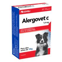 Antialérgico Alergovet C para Cães de 1,4 mg com 20 Comprimidos Antialérgico Alergovet C para Cães de 1,4 mg com 20 Comprimidos