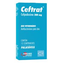 Antibacteriano Ceftrat para Cães com 12 Comprimidos de 200 mg