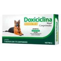 Antibiótico Doxiciclina para Cães e Gatos com 14 Comprimidos de 100 mg