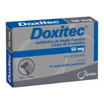 Antibiótico Doxitec para Cães e Gatos com 16 Comprimidos de 50 mg