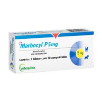 Antibiótico Marbocyl P 5mg para Cães e Gatos com 10 Comprimidos Antibiótico Marbocyl P 5mg para Cães e Gatos com 10 Comprimidos