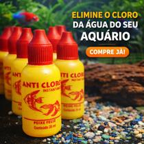 Anticloro Para Aquario 20ml Condicionador de agua Remove Cloro Instantâneo Para Peixes