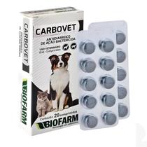 Antidiarreico de Ação Bactericida Carbovet para Cães e Gatos - 20 Comprimidos - Biofarm Antidiarreico de Ação Bactericida Carbovet para Cães e Gatos - 20 Comprimidos - Biofarm