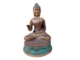Antiga Escultura Buda Tailandês Em Bronze - R 11642