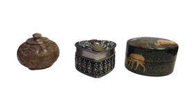 Antigas Pequenas 03 Caixas Em Materiais Variados - R 10949