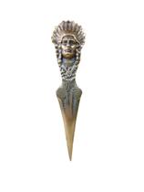 Antigo Abridor Cabeça De Índio Em Bronze - R 11761 Antigo Abridor Cabeça De Índio Em Bronze - R 11761