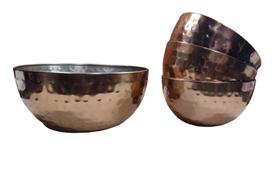 Antigo Conjunto De Bowls Em Cobre - R 10771