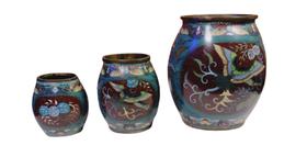 Antigo Conjunto Pequeno Potiches Metal Closone - R 11030 Antigo Conjunto Pequeno Potiches Metal Closone - R 11030