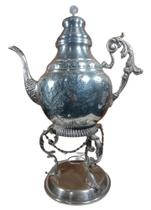 Antigo Grande Samovar Em Metal Prateado - R 10870