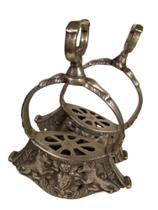 Antigo Par Estribos Em Metal Branco Prateado - C 11734