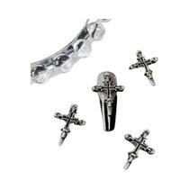 Antigo Prata Gótico Punk Nail Art Encantos 10 Pçs Jesus Cruz Diabo Anjo Decorações