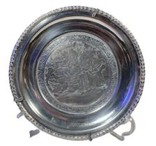 Antigo Prato Decorativo Em Metal Prateado - R 10975 Antigo Prato Decorativo Em Metal Prateado - R 10975