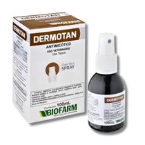 Antimicótico Dermotan Spray Contra Dermatites Micoses Afecções de Pele Cães Gatos 100mL - Biofarm Antimicótico Dermotan Spray Contra Dermatites Micoses Afecções de Pele Cães Gatos 100mL - Biofarm