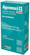 Antimicrobiano Agemoxi CL 250mg para Cães e Gatos 10 Comprimidos Antimicrobiano Agemoxi CL 250mg para Cães e Gatos 10 Comprimidos