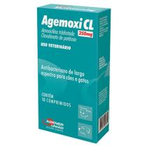 Antimicrobiano Agemoxi CL para Cães e Gatos com 10 Comprimidos de 250 mg Antimicrobiano Agemoxi CL para Cães e Gatos com 10 Comprimidos de 250 mg